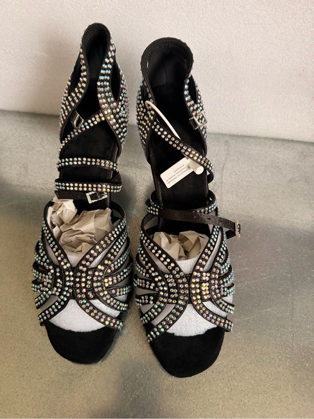 Black Embellished Strappy Women’s Evening Heels